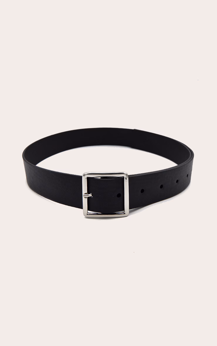Black Basic Square Buckle Belt