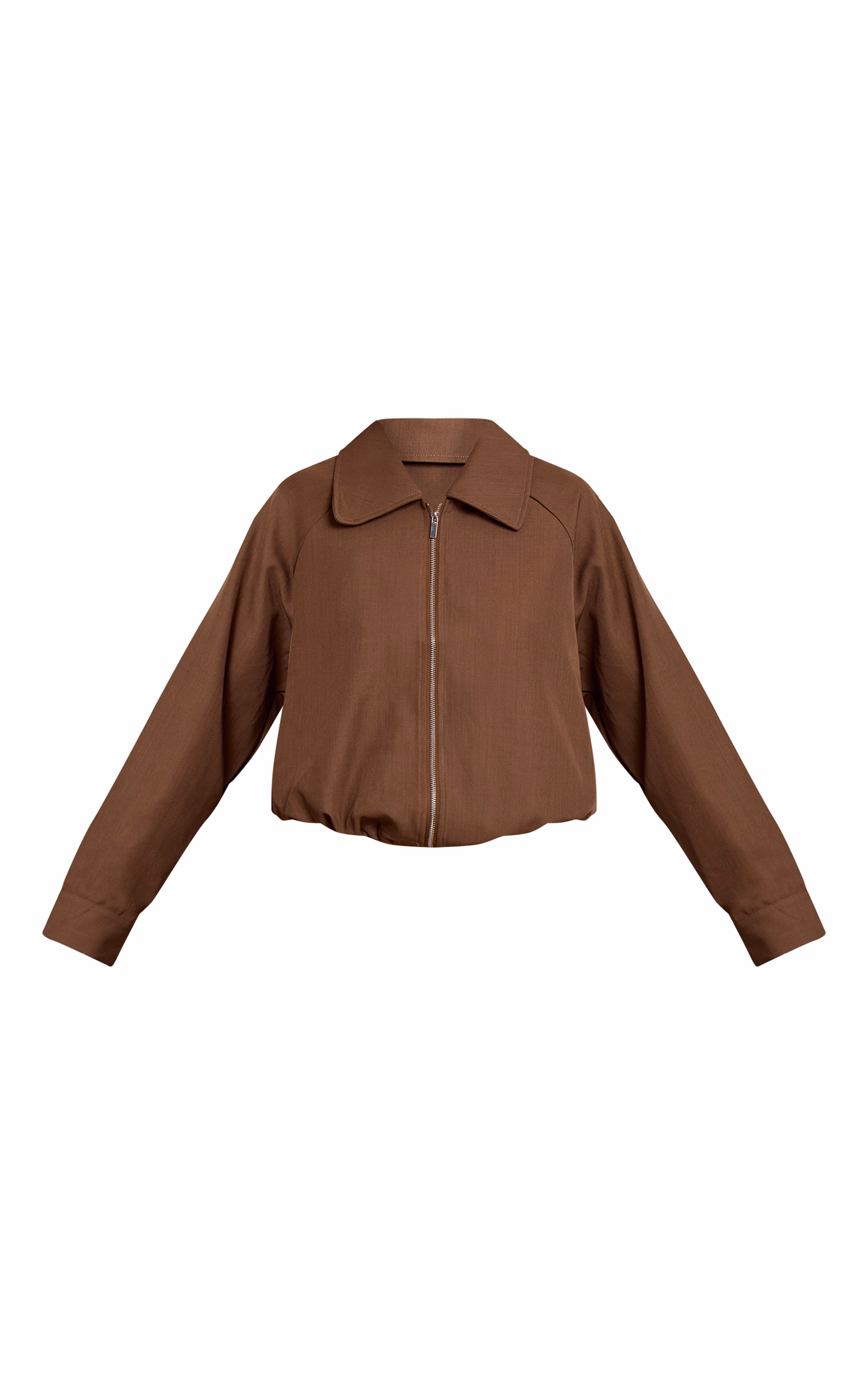 Mocha Utility Style Draw Cord Bomber Jacket