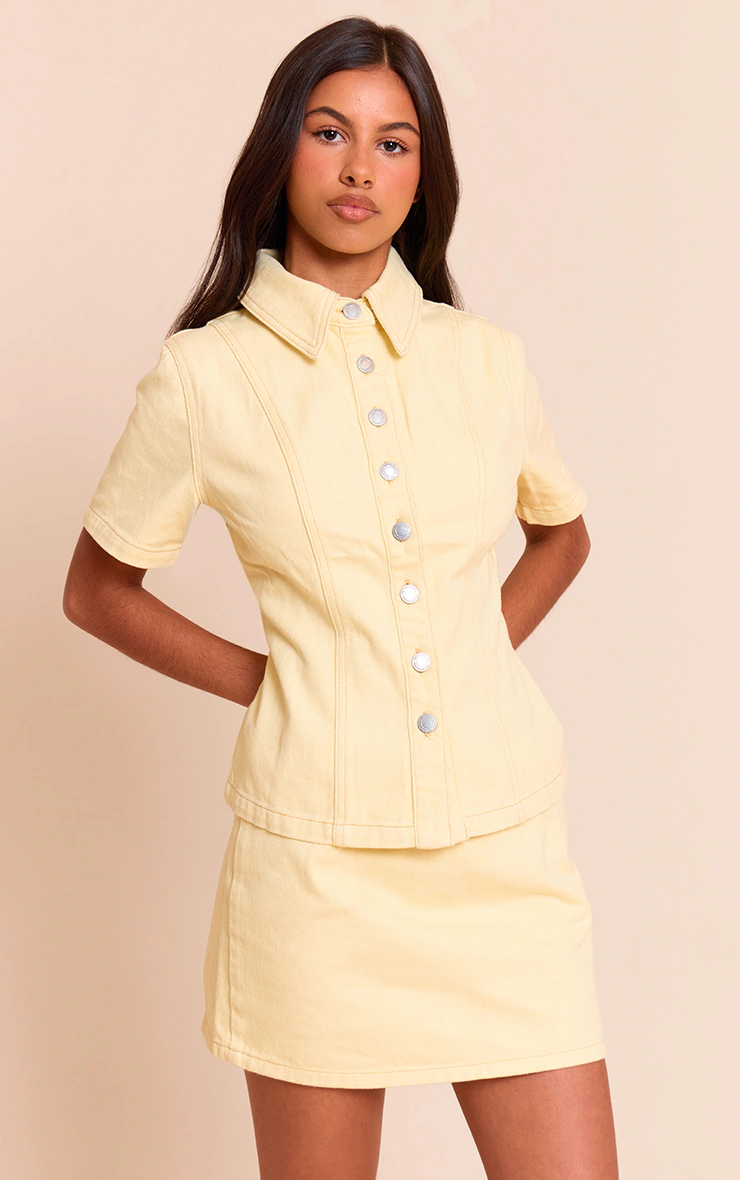 Petite Almond Denim Mini Skirt