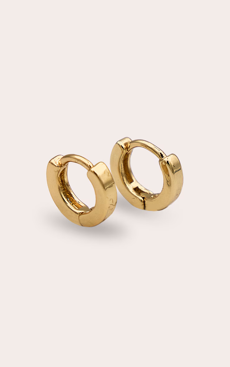 Real Gold Plated Dainty Huggie 2 Pack Hoop Earrings