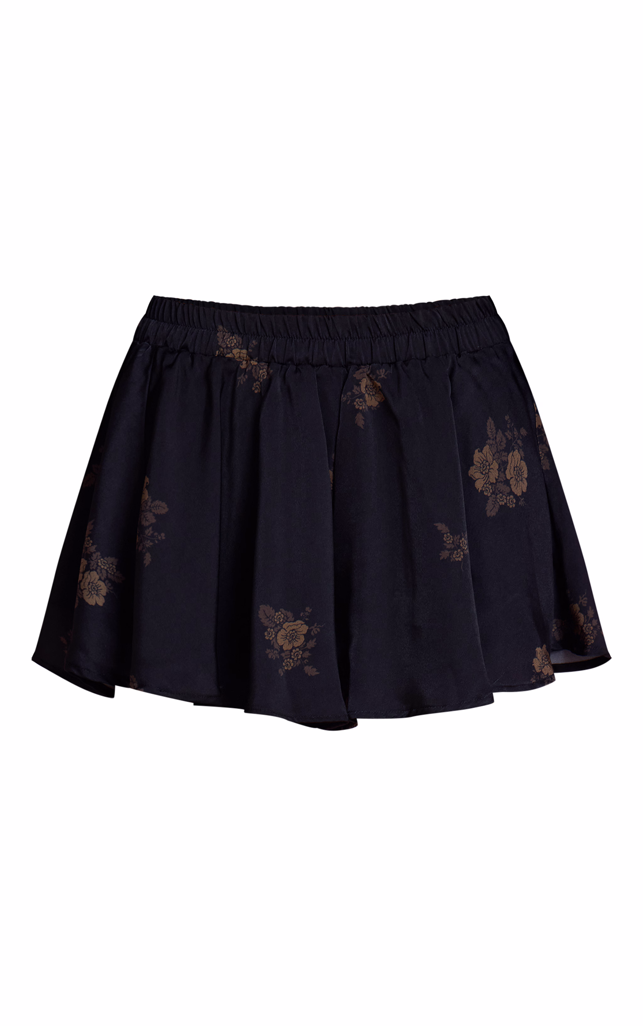 Navy Floral Ditsy Satin Shorts