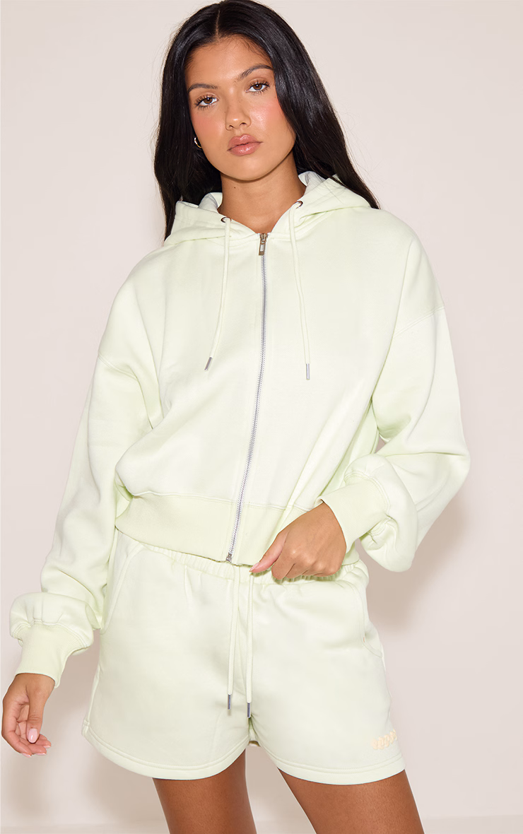 Pale Lime PLT Studio Puff Print Drawstring Sweat Shorts