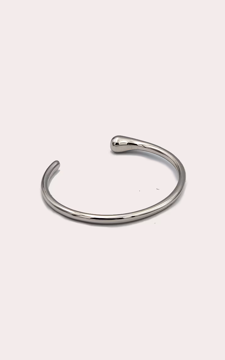 Silver Simple Smooth Curve Bangle