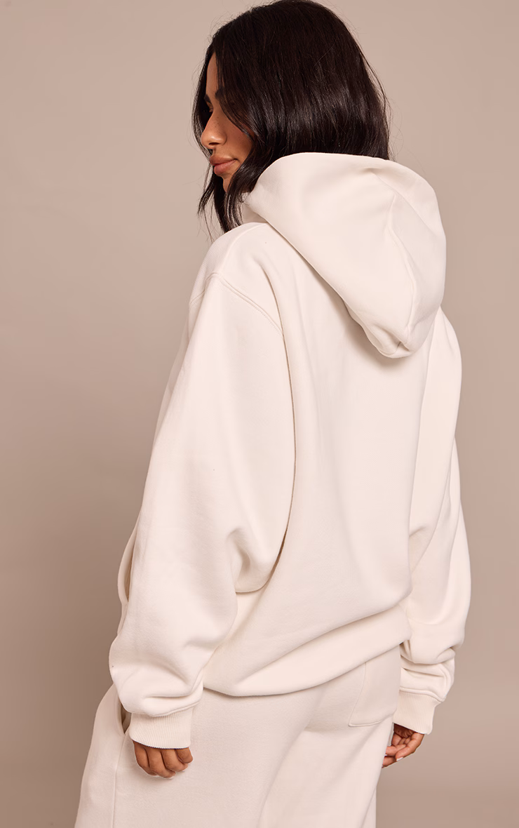 Petite Cream Oversized Pull Over Hoodie