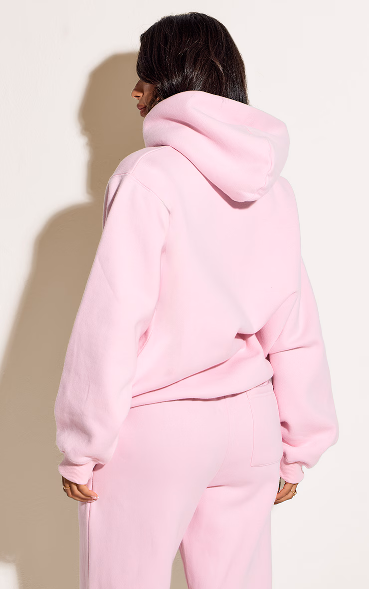 Petite Baby Pink Oversized Pull Over Hoodie