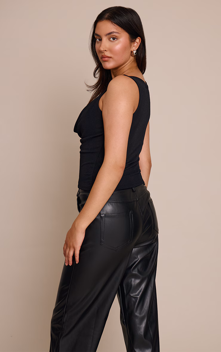 Black Burnout Mesh Drape Detail Long Top