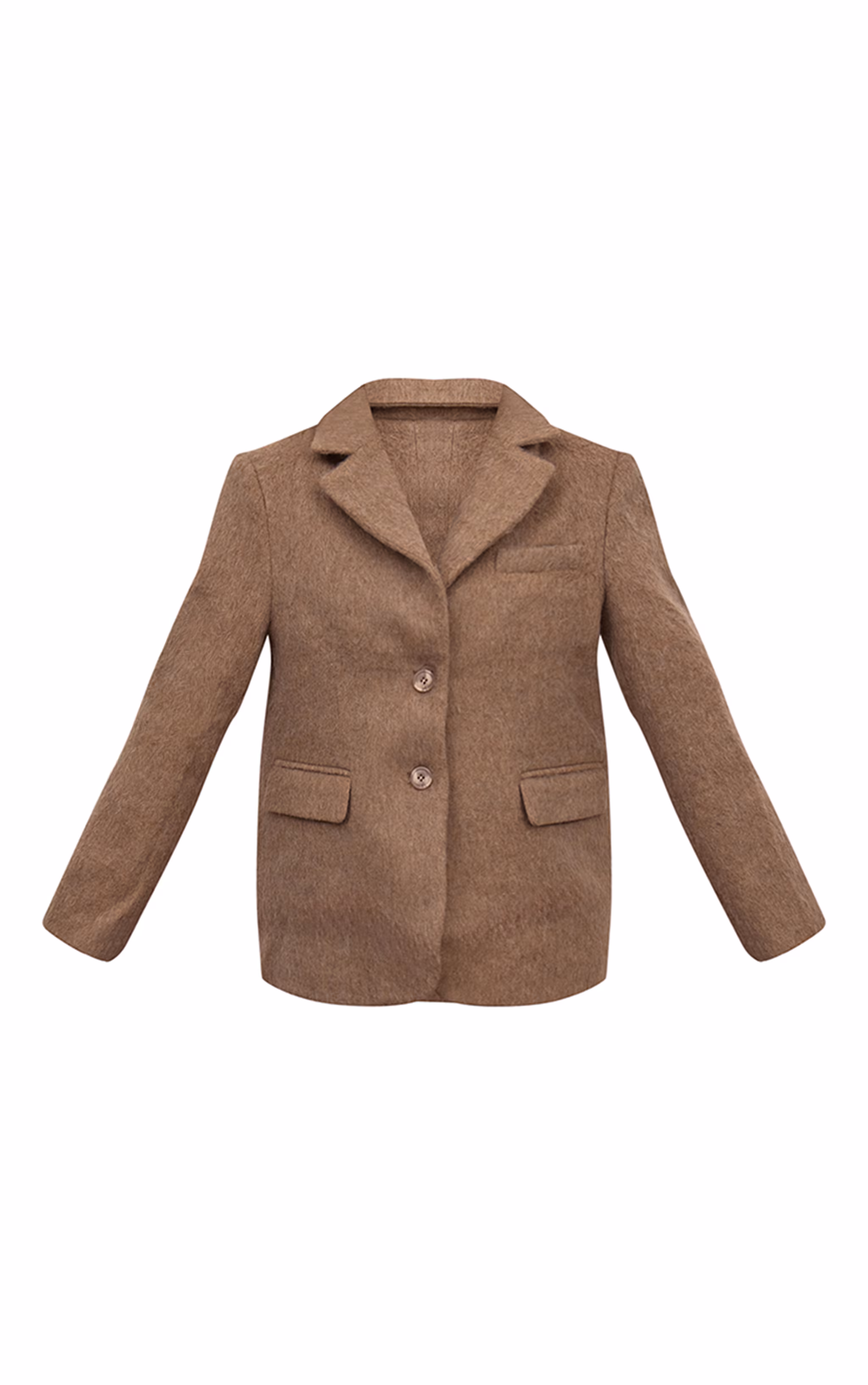 Mink Brushed Wool Look Oversized Blazer