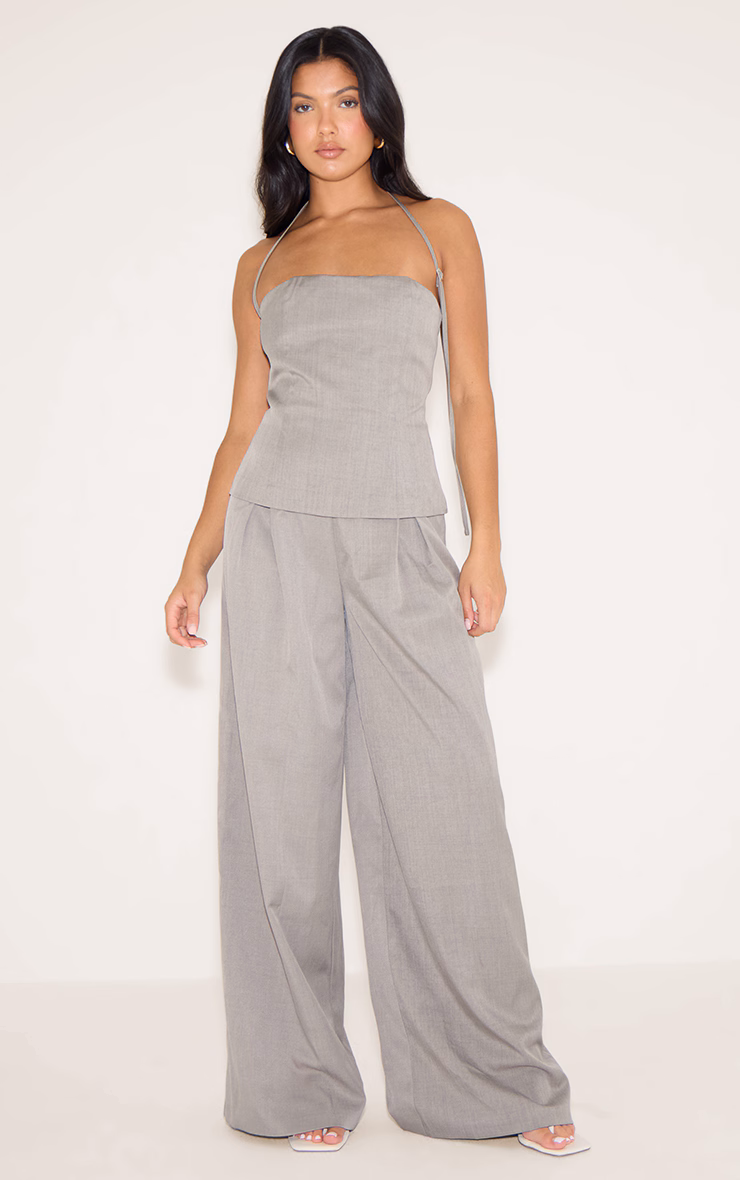 Mocha Woven Tailored Halterneck Jumpsuit