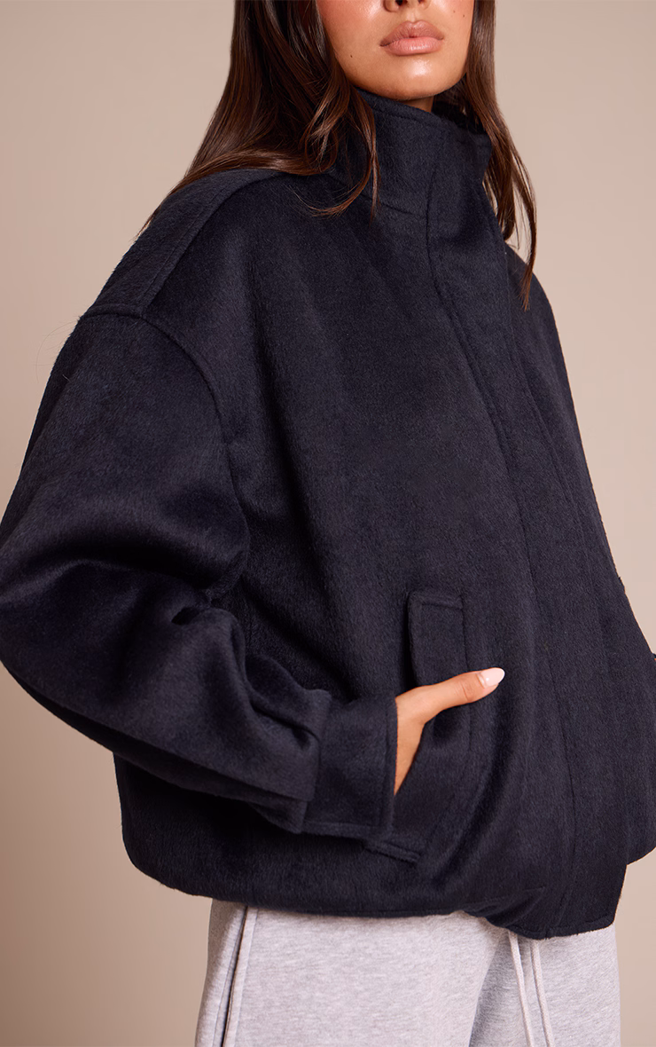 Navy Funnel Neck Bomber Jacket