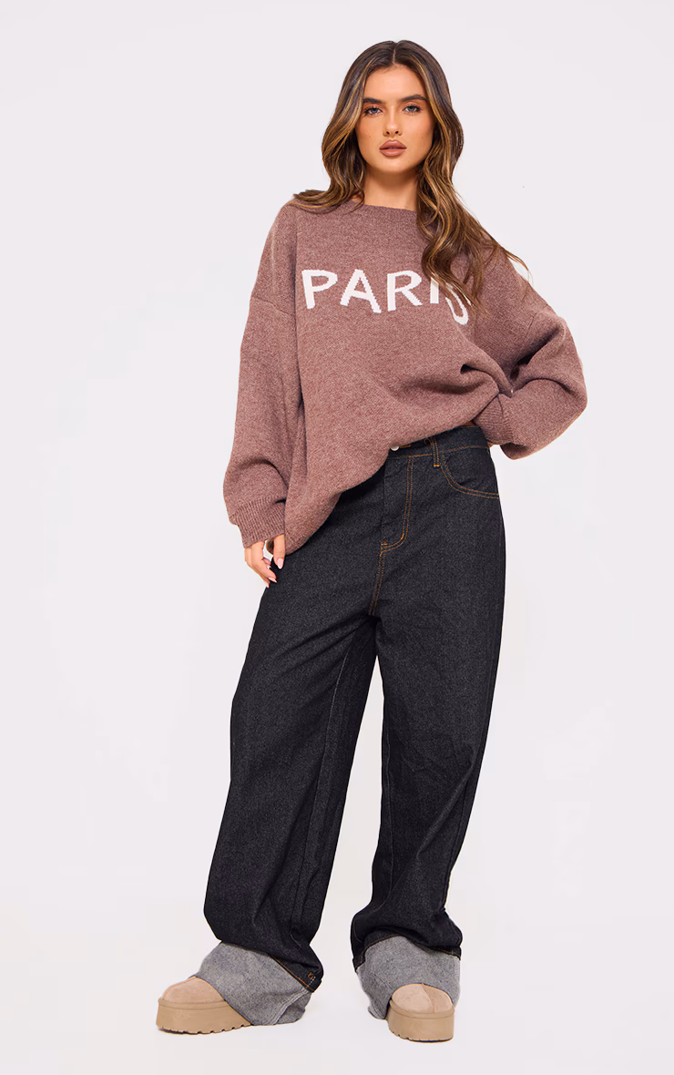 Mocha Paris Jacquard Knitted Sweater