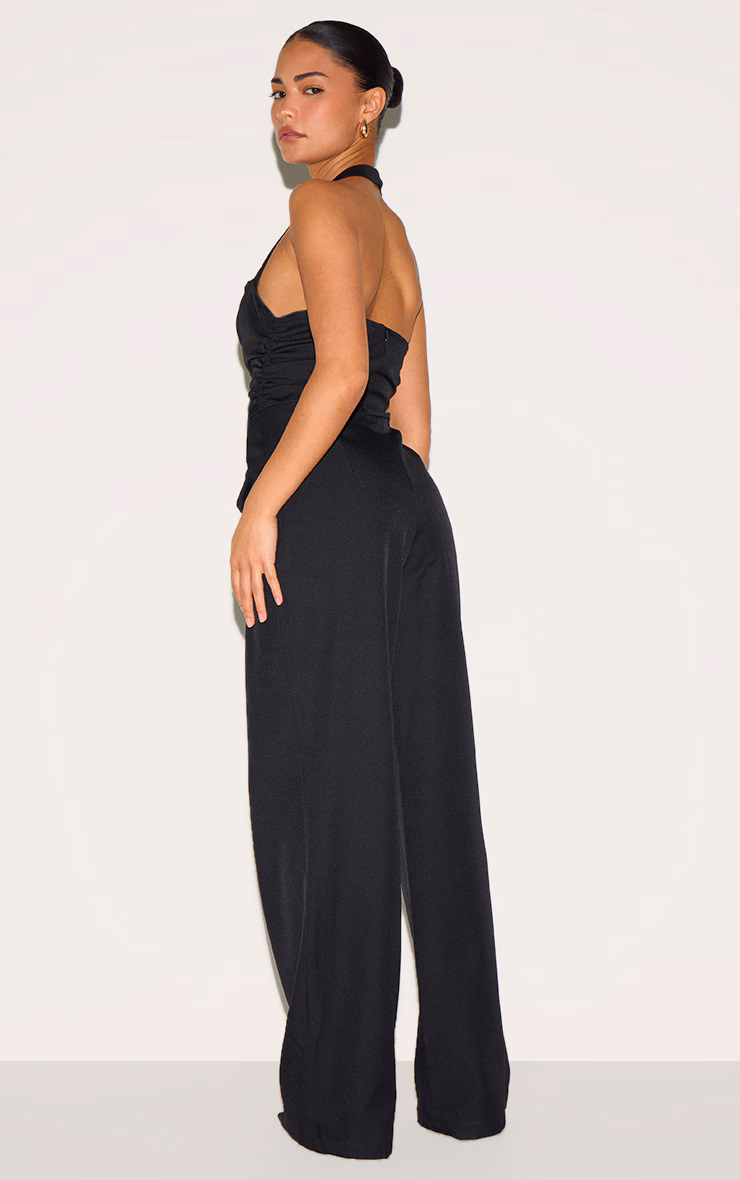 Petite Black Tailored Wide Leg Jumpsuit