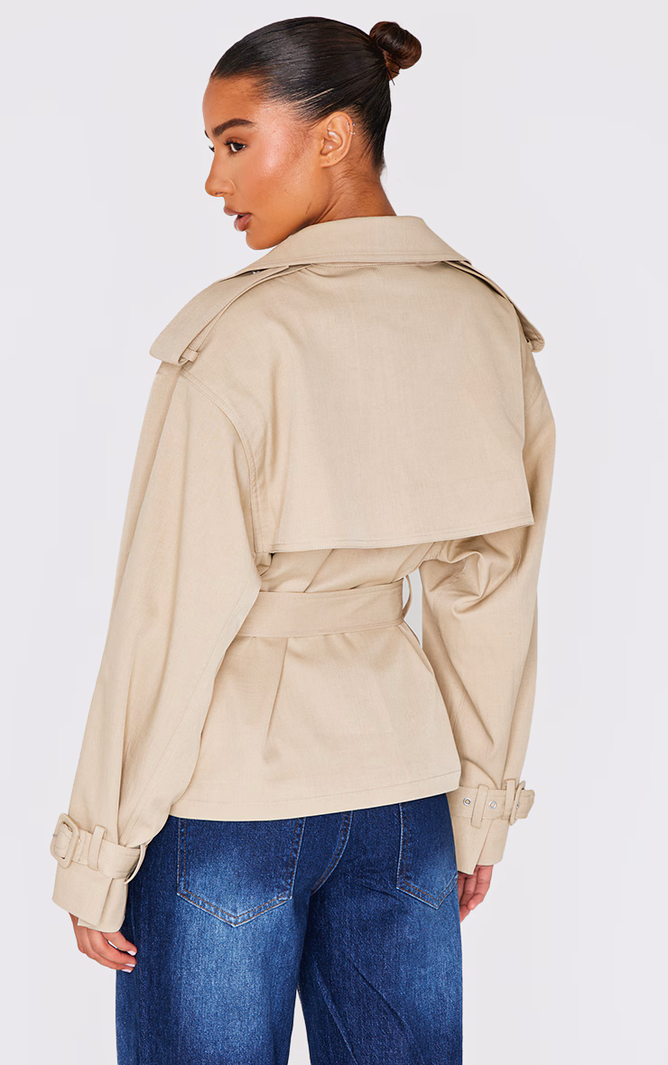 Beige Classic Grazer Length Trench Coat
