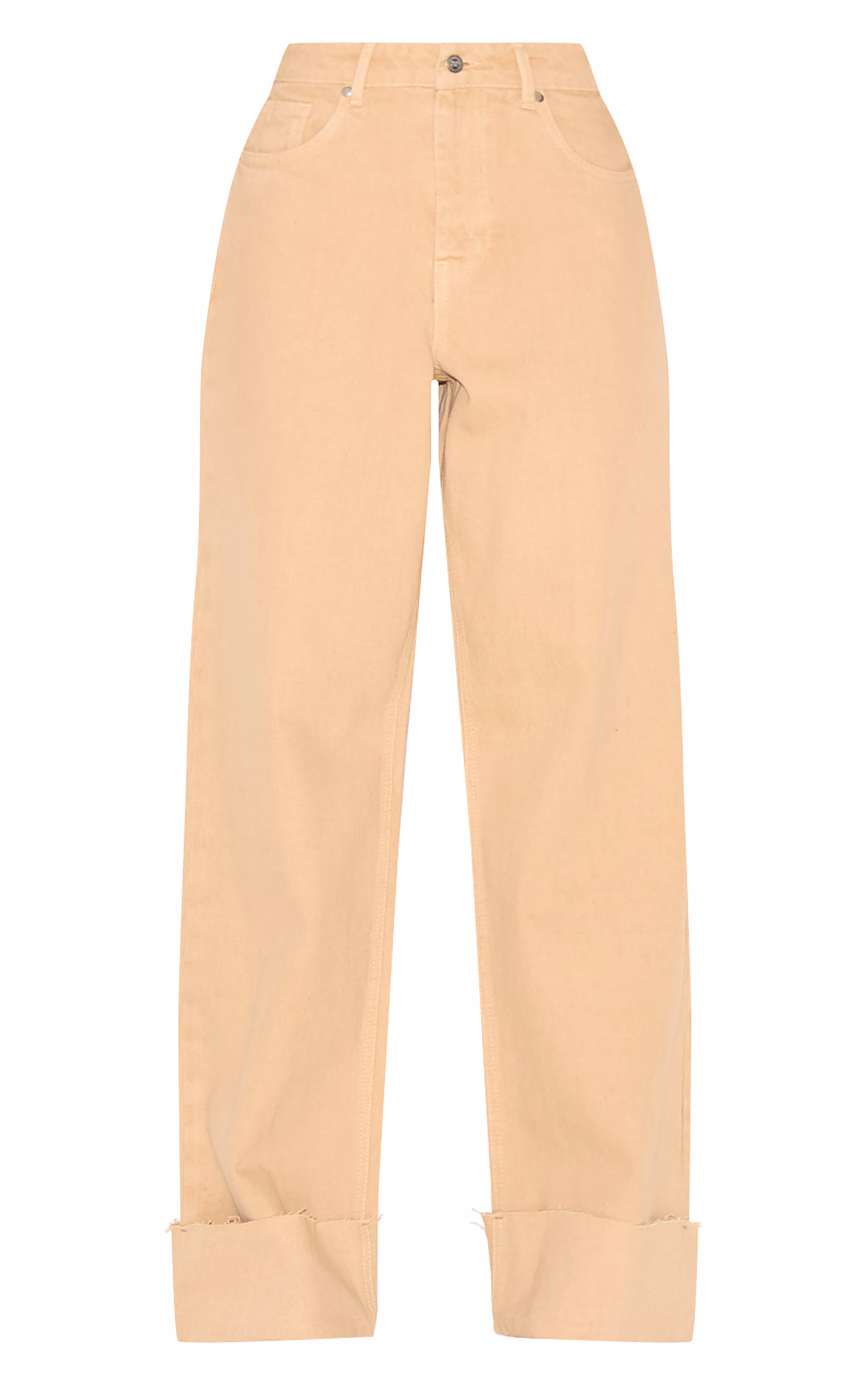 Taupe Turn Up Hem Jeans