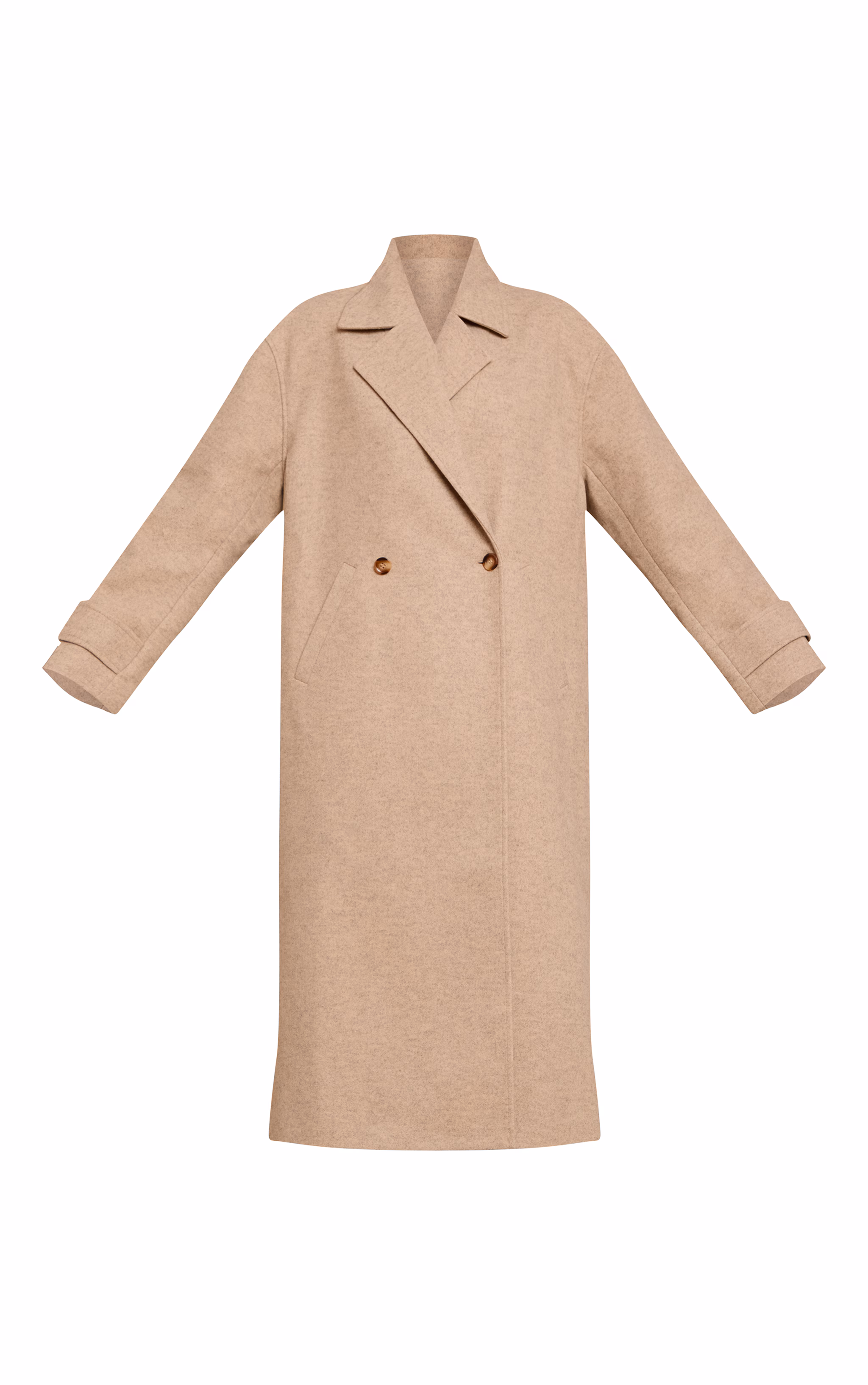 Oat Belted Oversized Wool Look Coat
