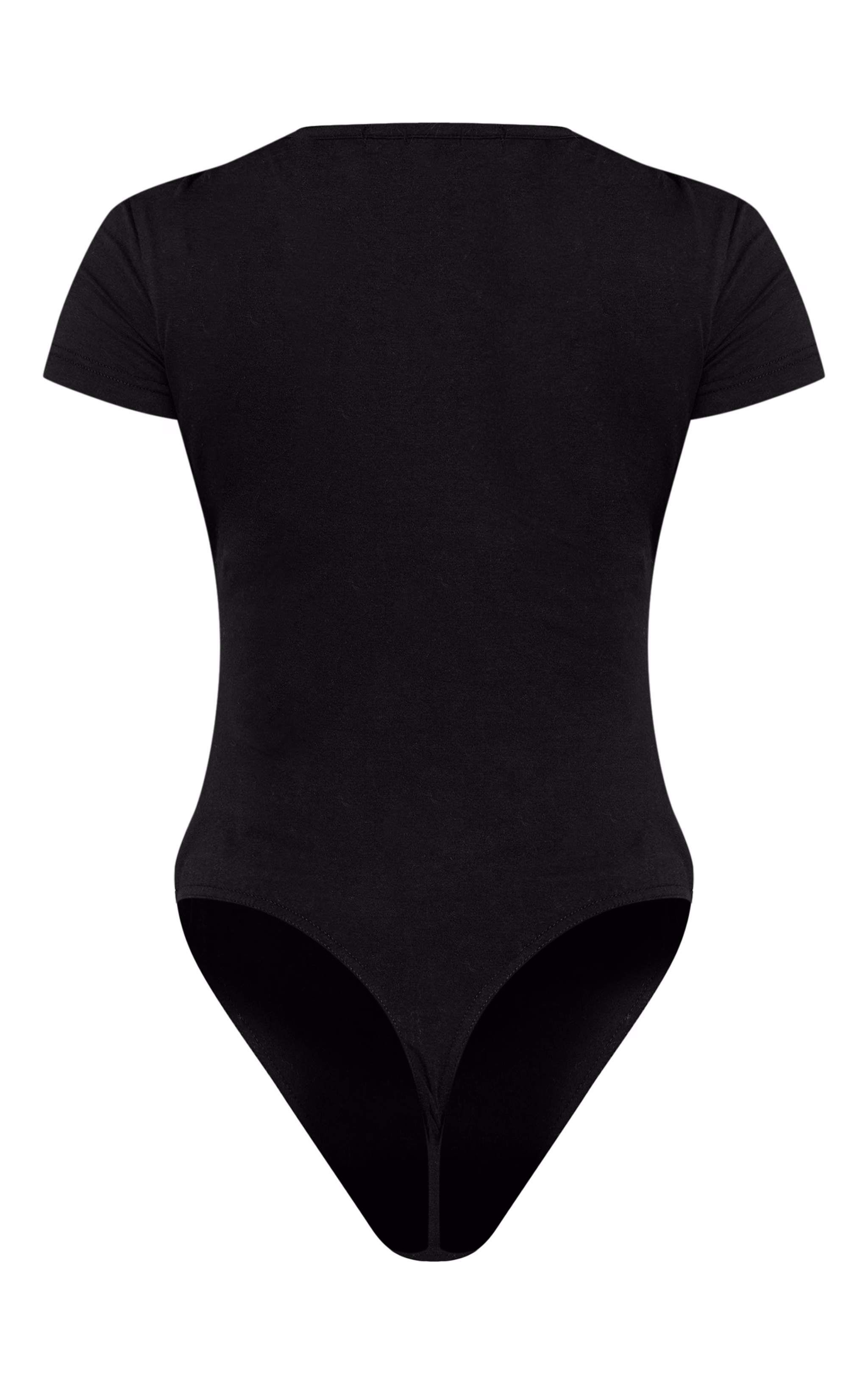 Petite Black Prettylittlething Short Sleeve Bodysuit