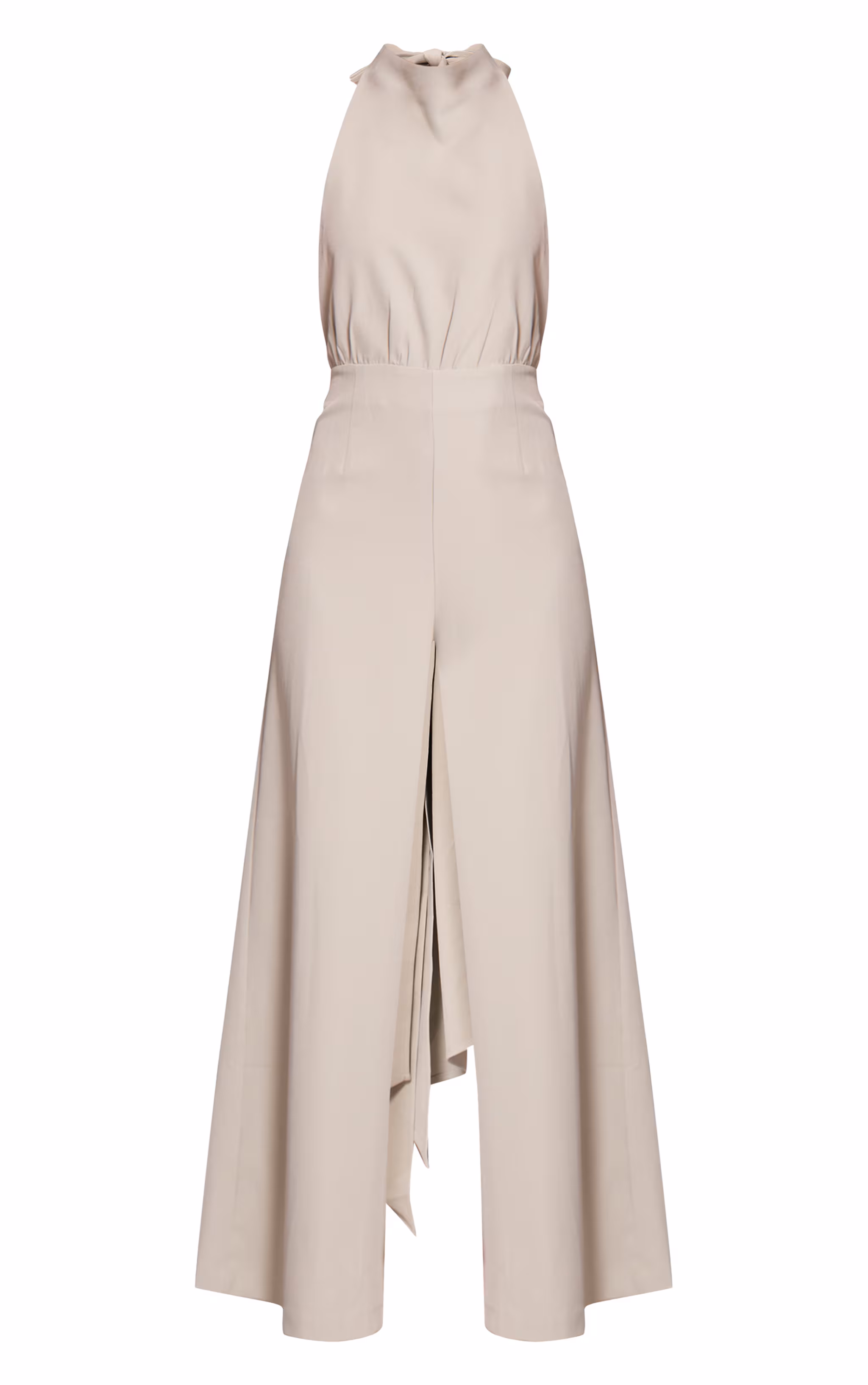 Mint Woven Halterneck Wrap Detail Wide Leg Jumpsuit