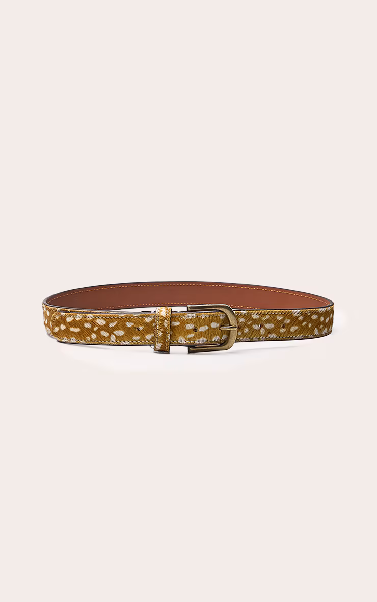 Deer Real Pony Hair Waist Belt