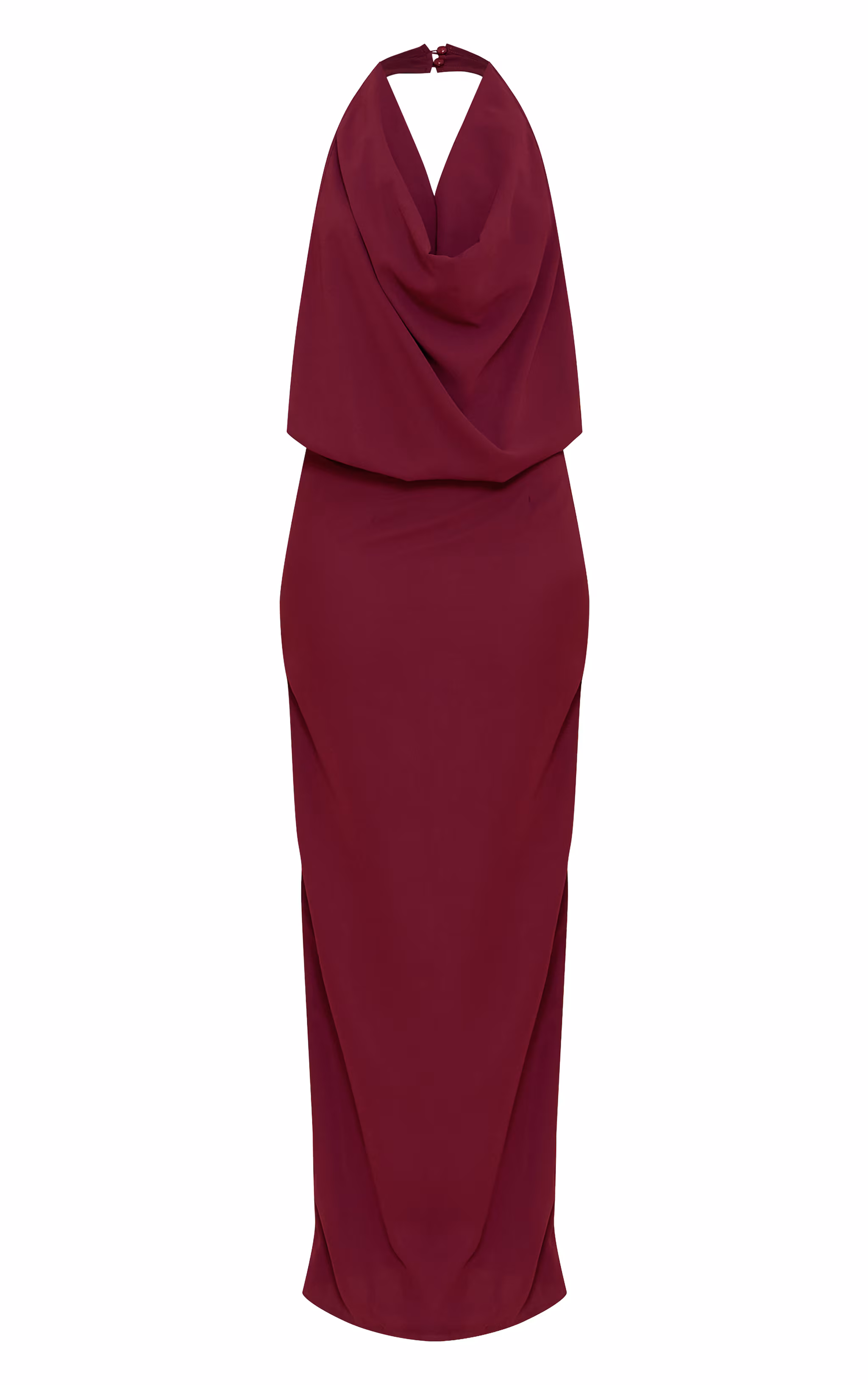 Plum Chiffon Cowl Neck Maxi Dress