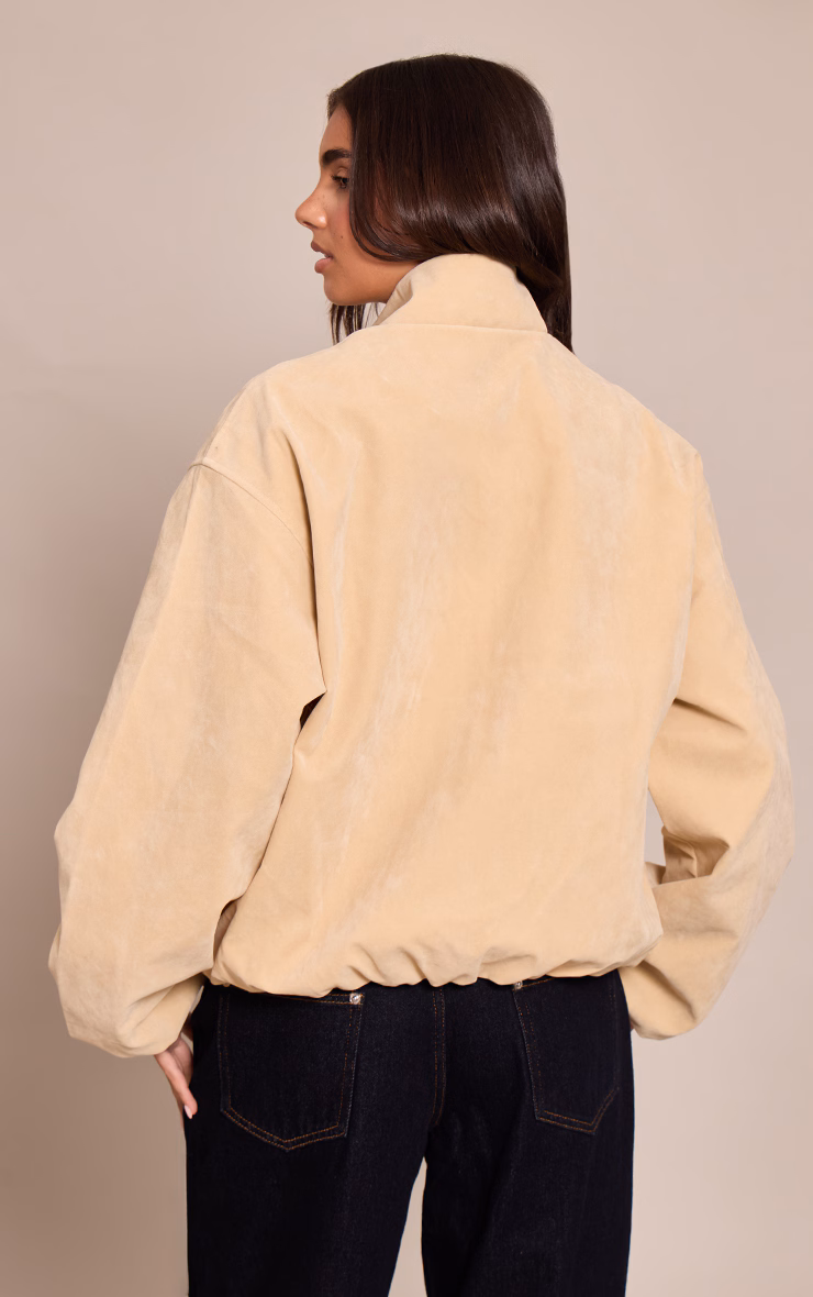 Buttercream Suede Bomber Jacket