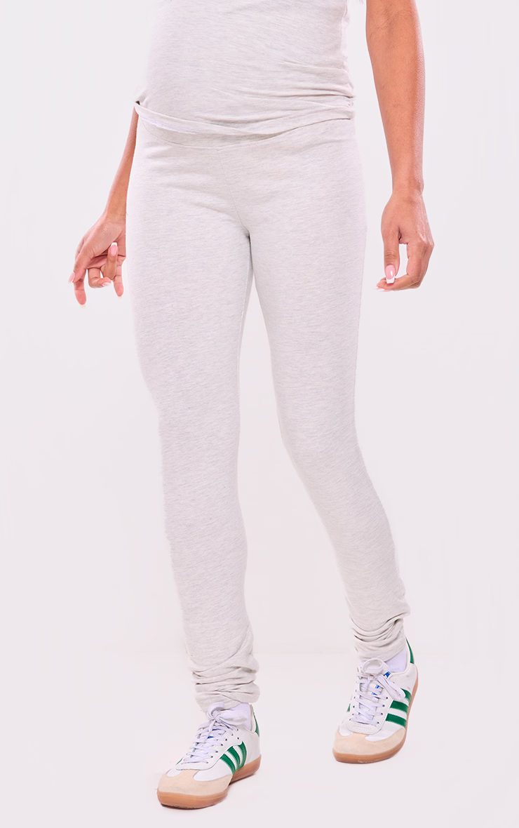 Maternity Oatmeal Marl Over The Bump Leggings