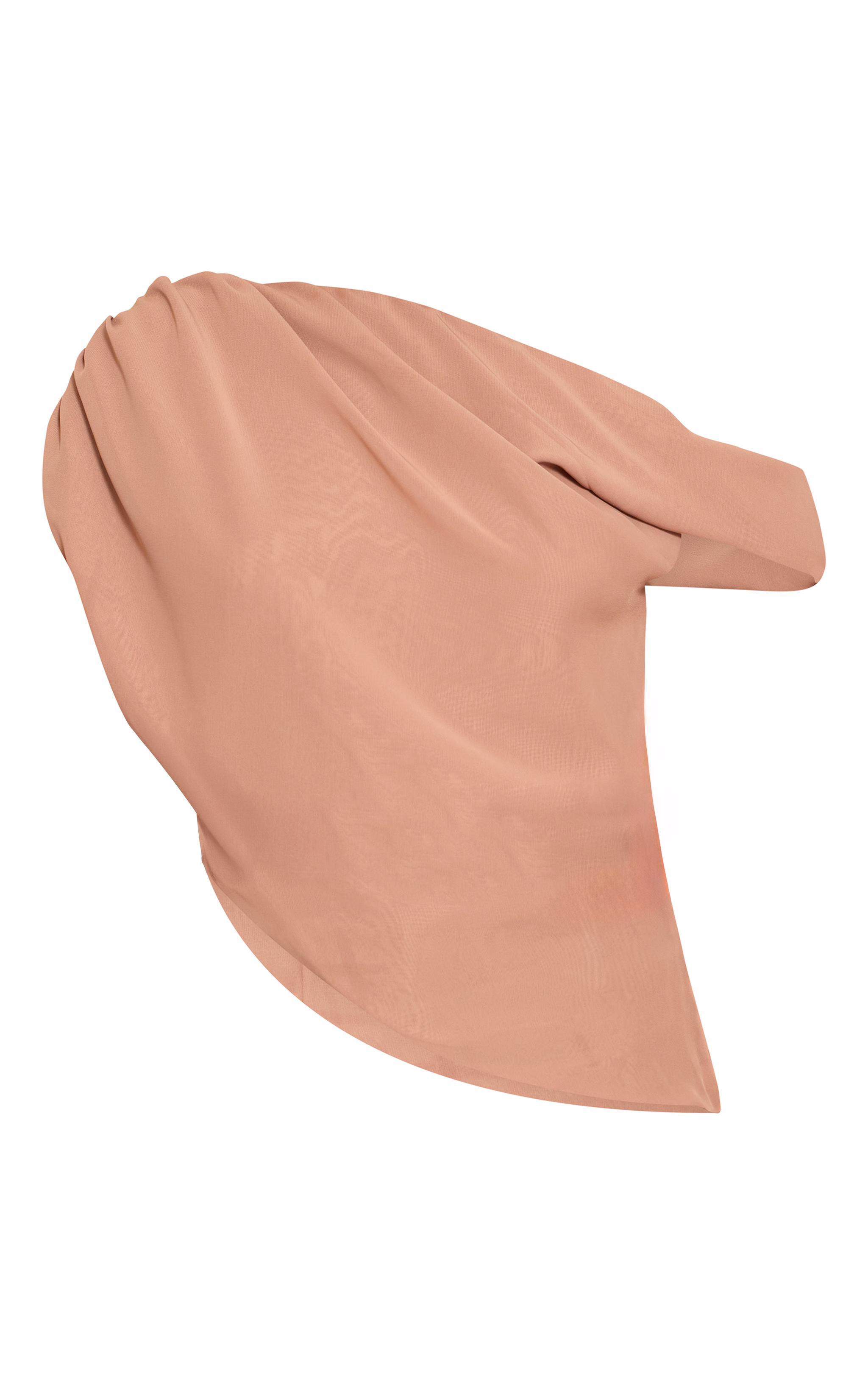 Mushroom Chiffon Asymmetric Drapey Long Top