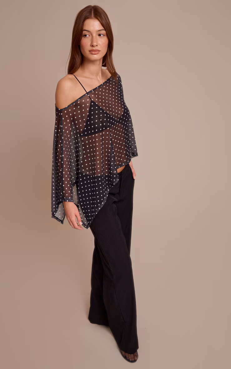 Mesh Polka Dot Cape