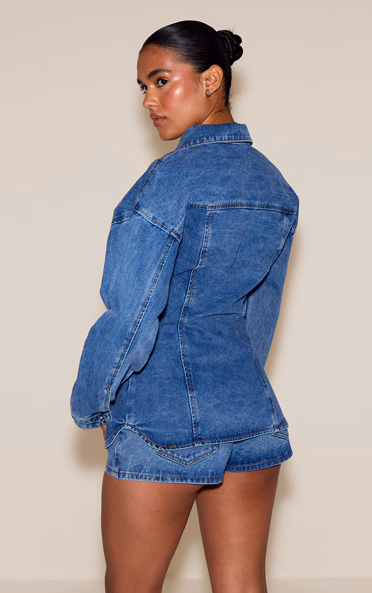 Mid Blue Wash Mid Rise Denim Hotpants