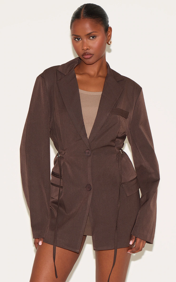 Mocha Belt Detail Blazer