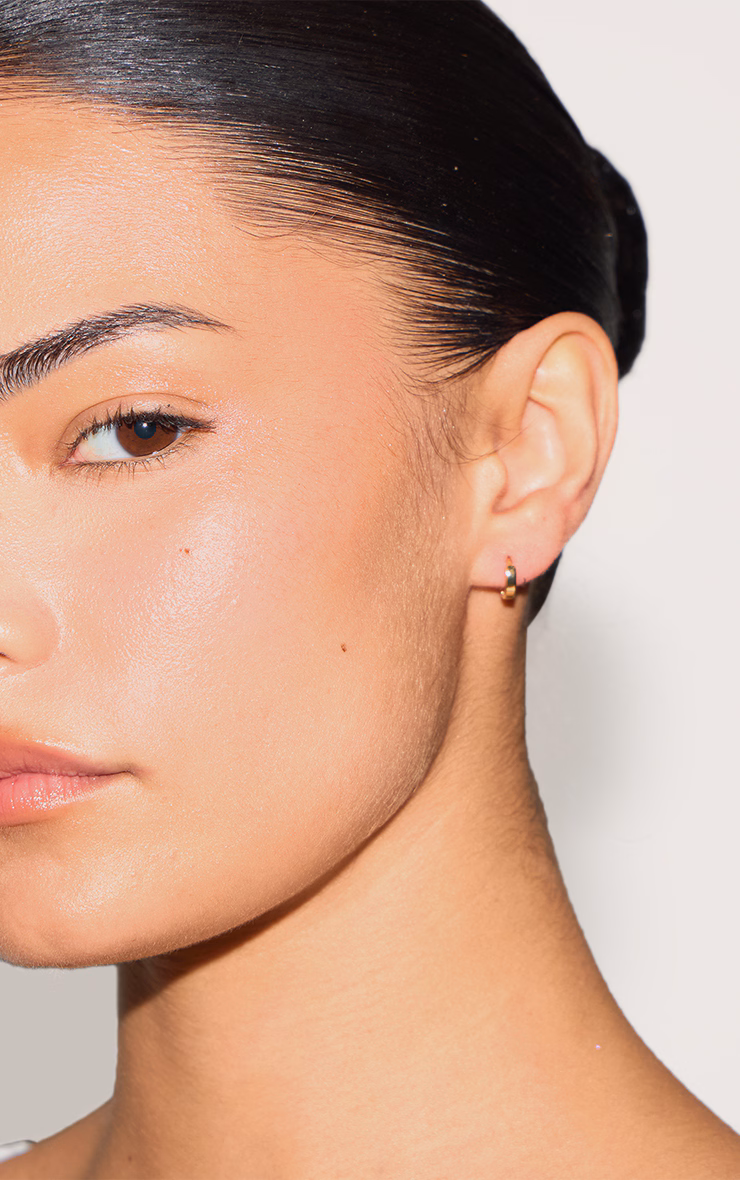 Real Gold Plated Dainty Huggie 2 Pack Hoop Earrings