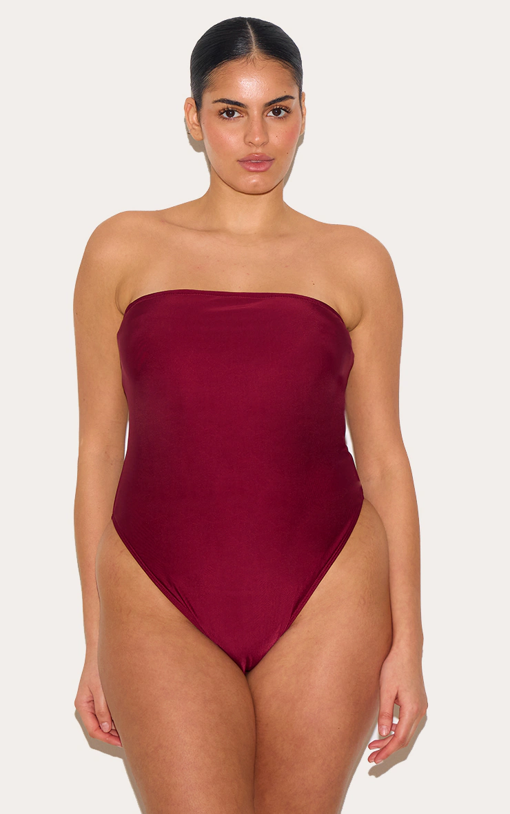 Plus Berry Strapless Swimsuit