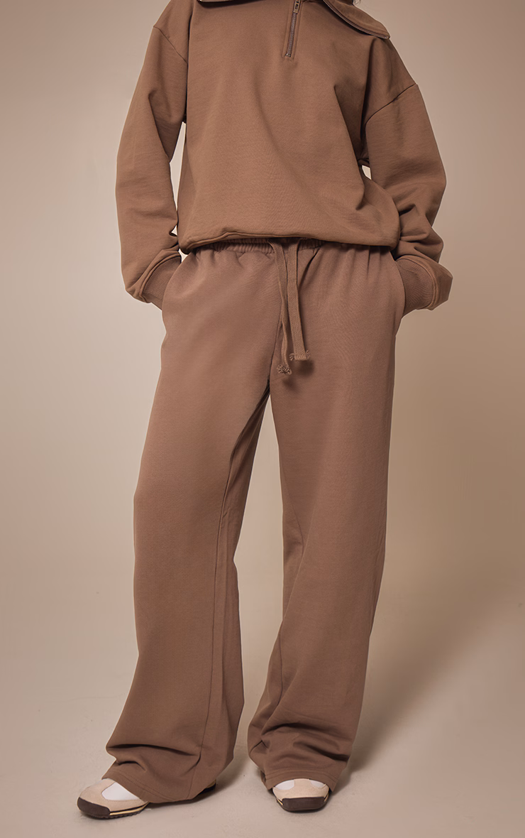 Mocha Premium Loopback Wide Leg Sweatpants