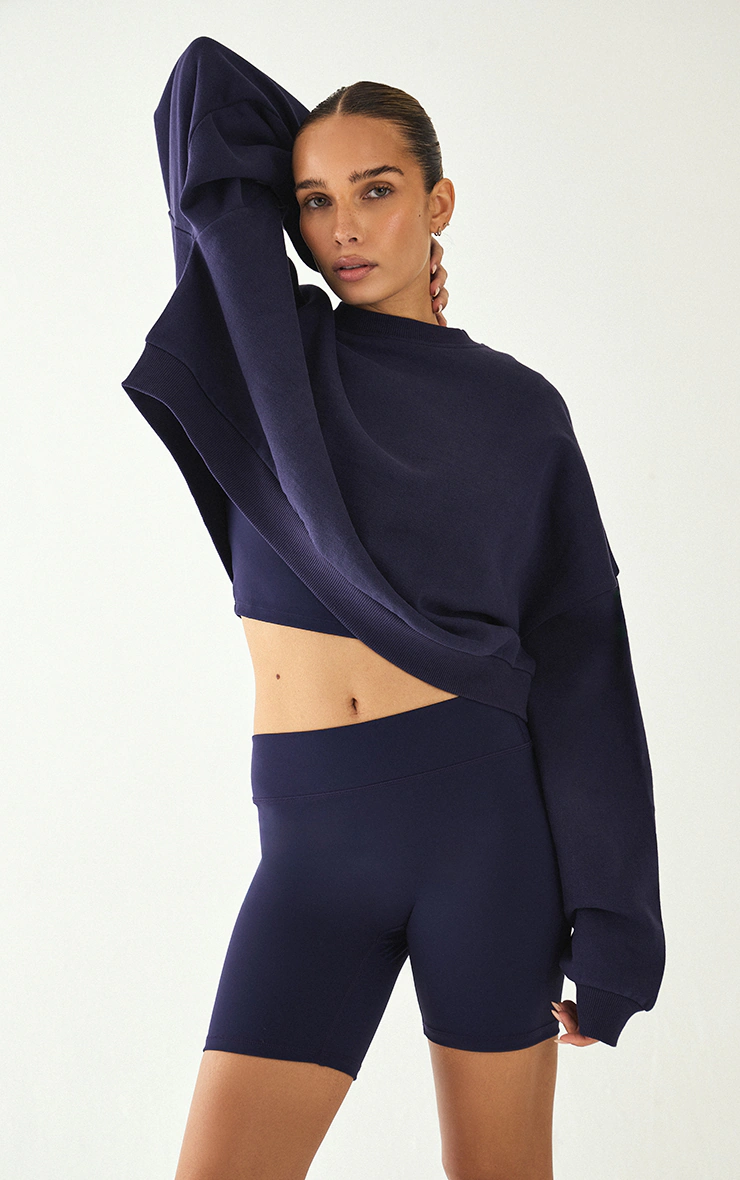 Navy Ultimate Sculpt High Waist Gym Shorts