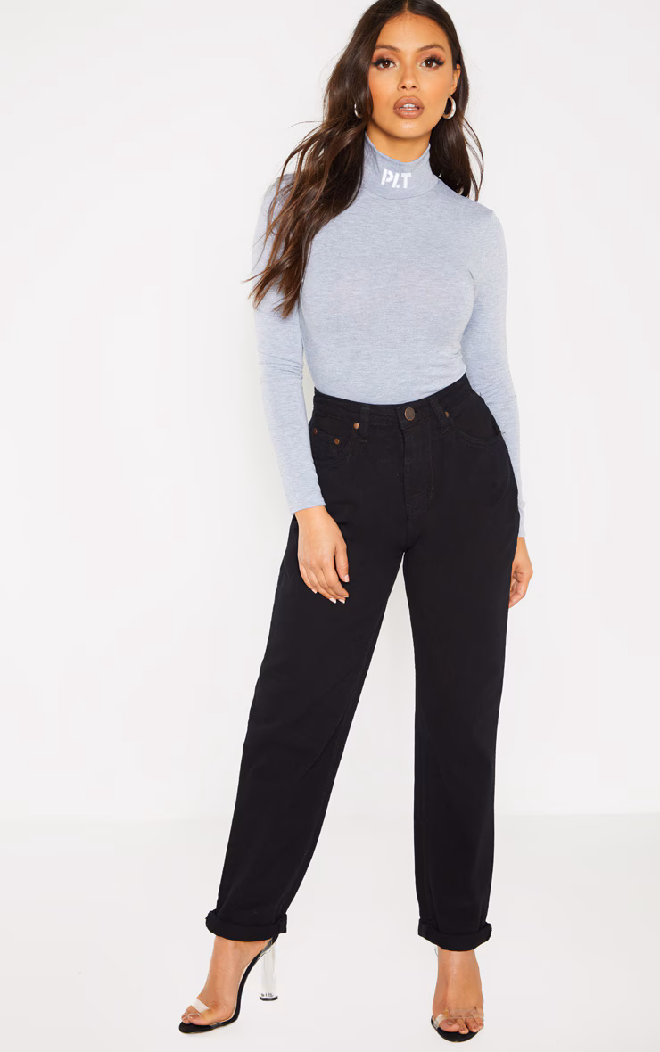 Petite Black Straight Leg Jean