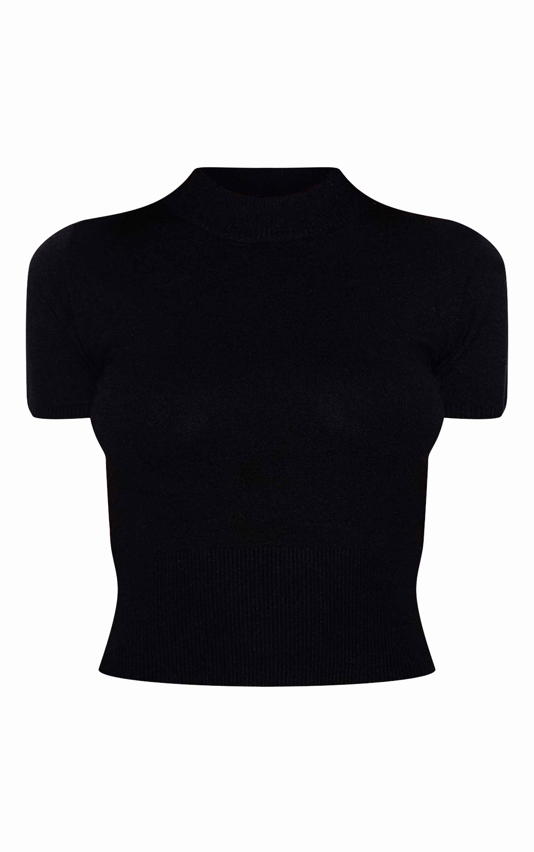 Black Basic Knit T Shirt