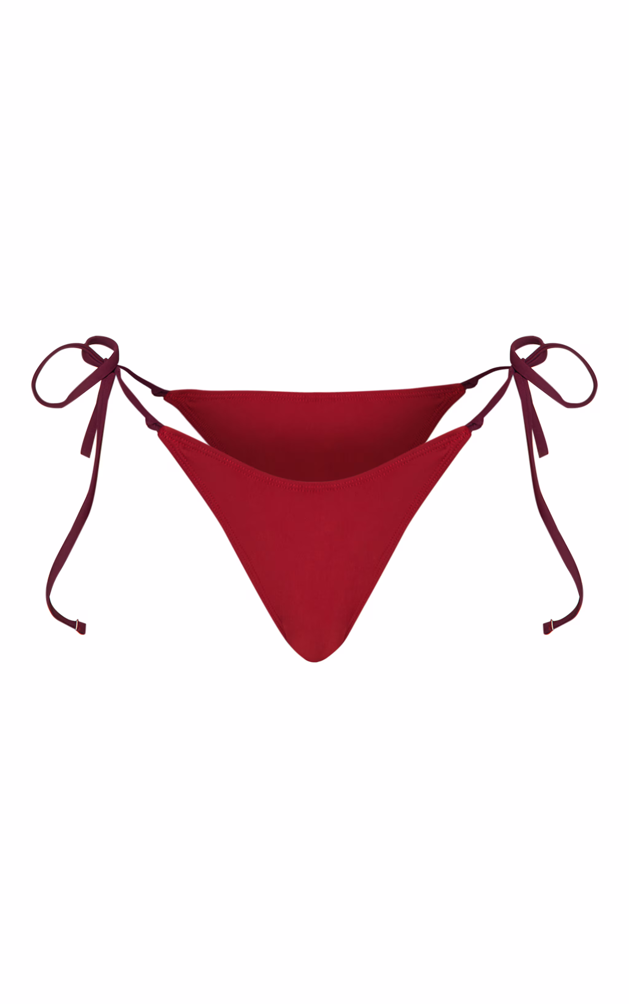 Magenta Contrast Binding Knot Triangle Bikini Top