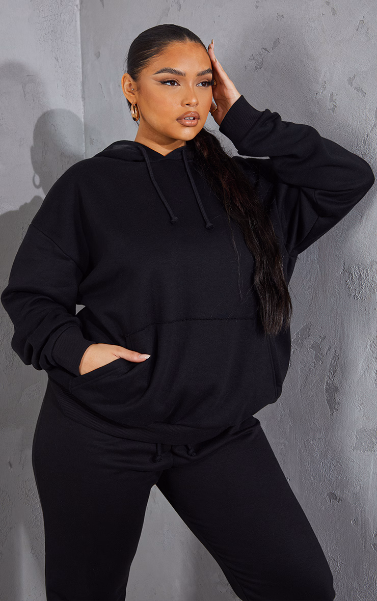 Plus Black Basic Hoodie