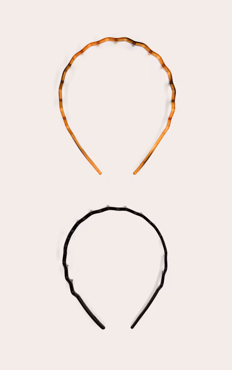 Black And Brown 2 Pack Zig Zag Headband