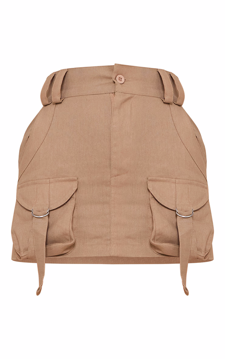 Mocha Cargo Pocket Detail Micro Mini Skirt