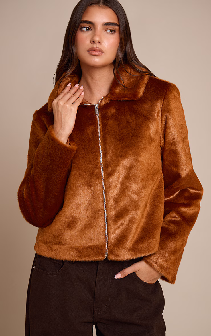 Fox Red Short Faux Fur Jacket