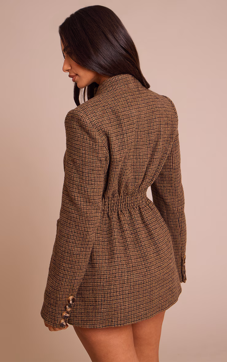Petite Tweed Cinched Waist Zip Up Jacket