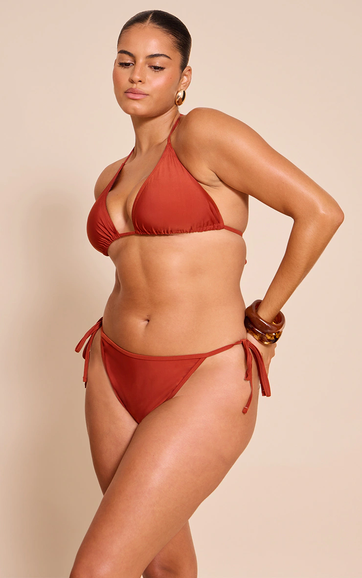 Plus Chocolate Mix & Match Tie Side Bikini Bottoms