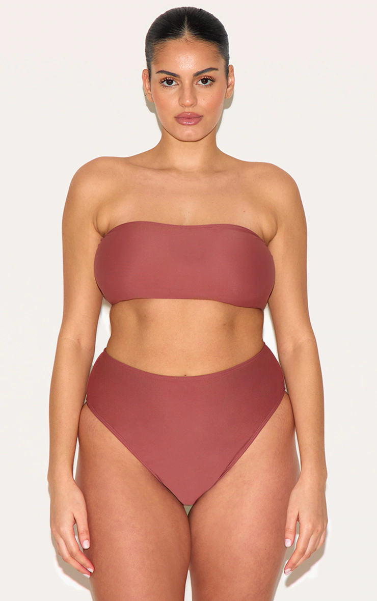 Plus Rust Basic Bandeau Bikini Top