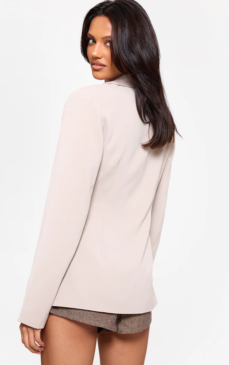 Mushroom Lace Up Tie Front Blazer