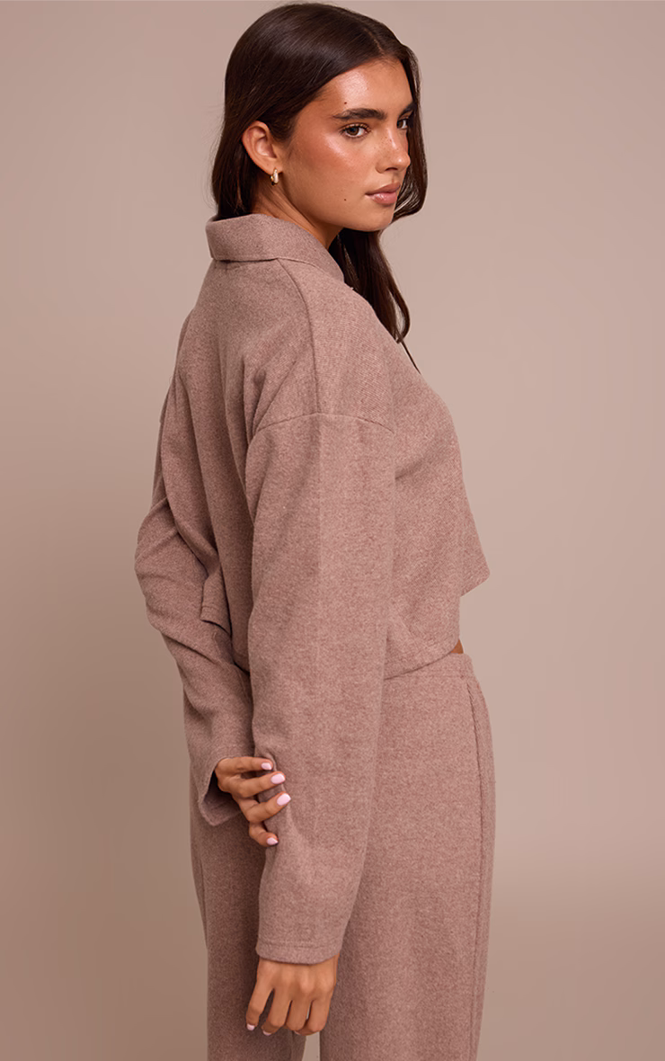 Mushroom Brushed Rib Button Shirt