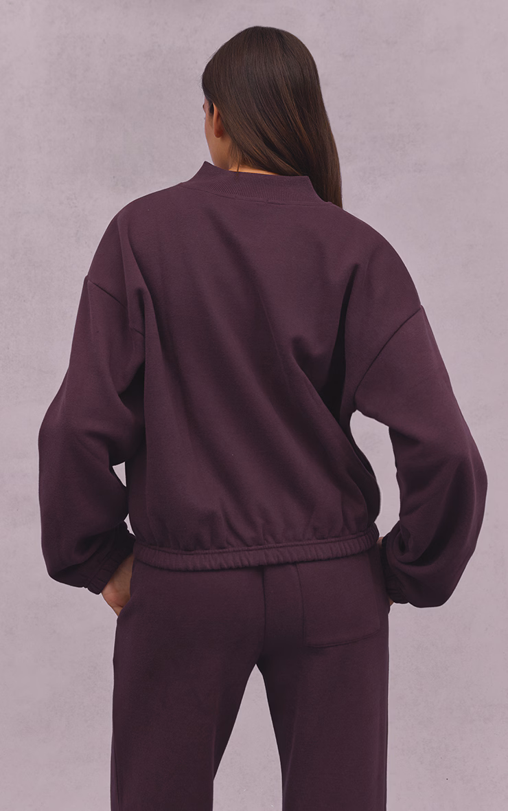 Plum Athletics Club Cotton Fleece Bomber Jacket
