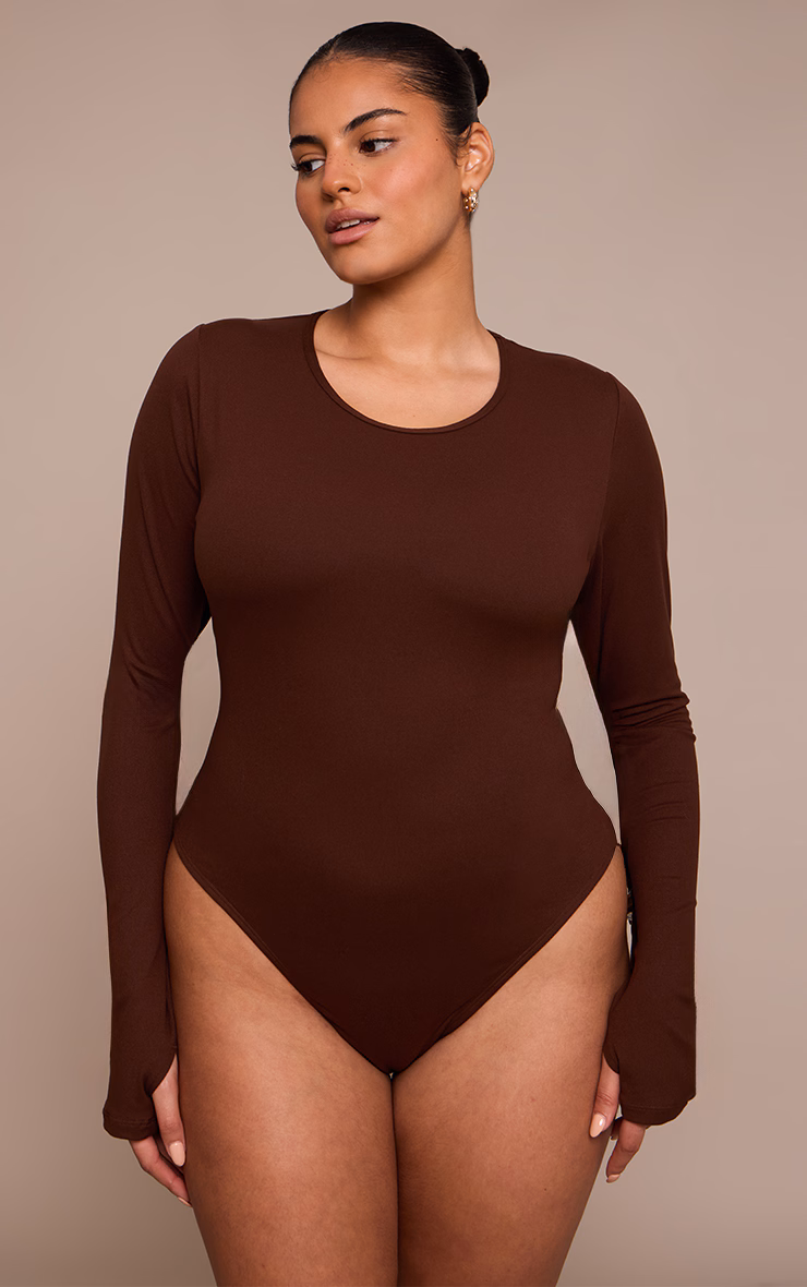 Plus Chocolate Sculpt Long Sleeve Bodysuit