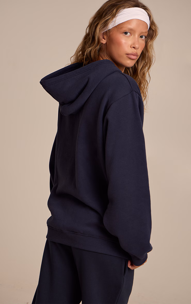 Navy Sports Club Print Zip Up Jacket