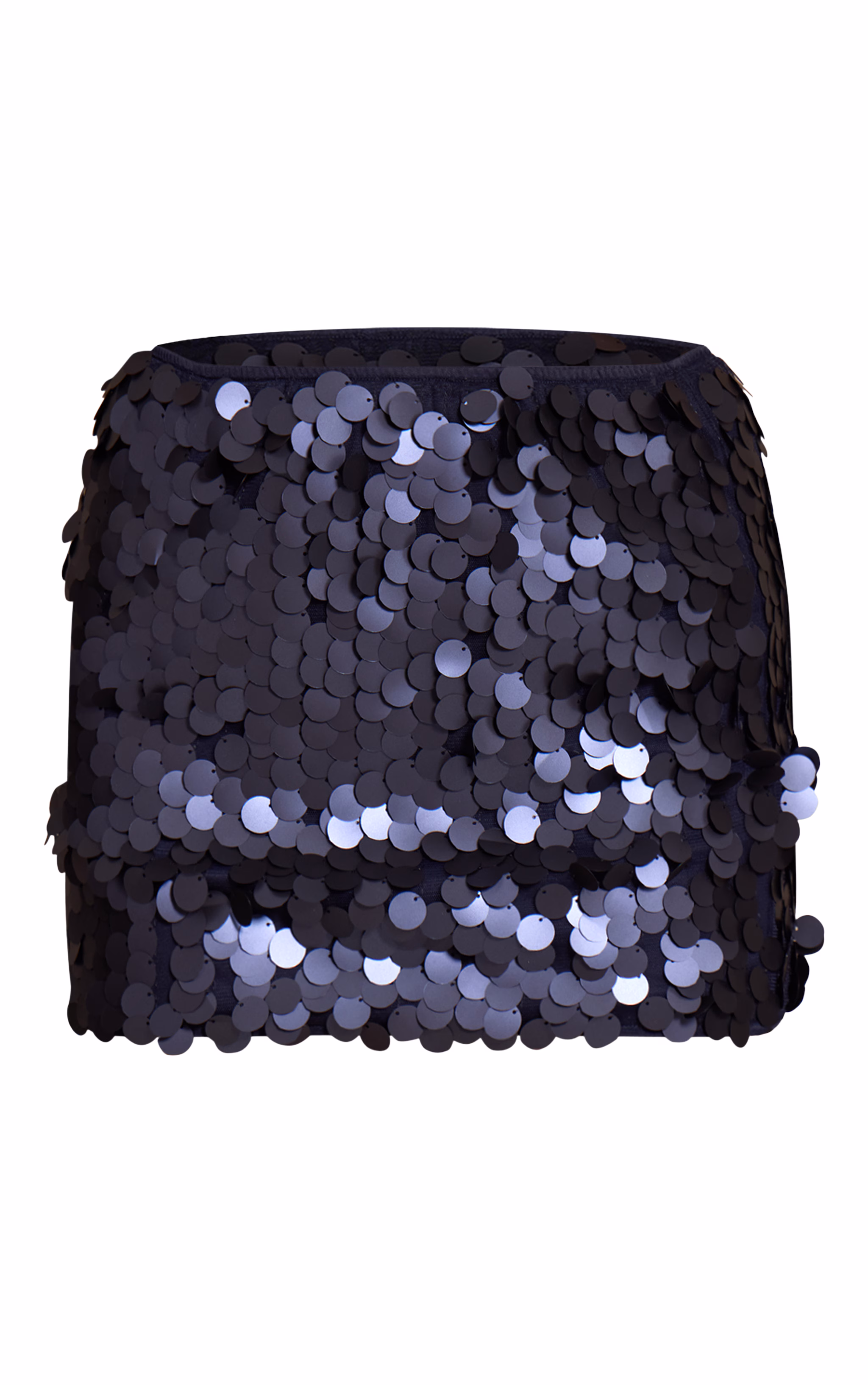 Navy Disc Sequin Mini Skirt