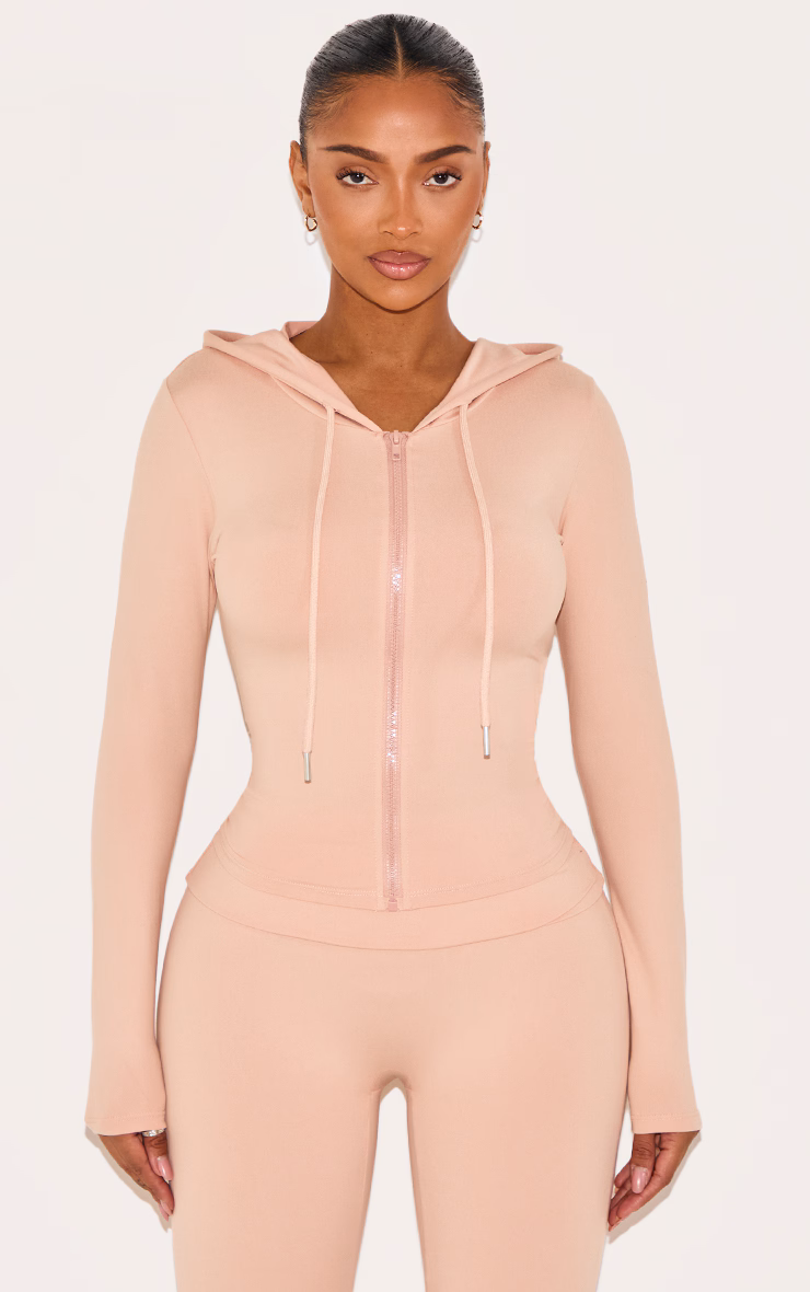 Shape Blush Sculpted Zip Through Hoodie