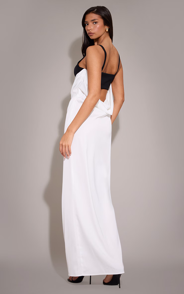 Monochrome Underwired Strappy Maxi Dress